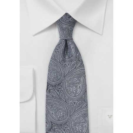Ornate Paisley in Graphite and Silver