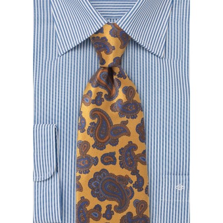 Regal Paisley in Golds and Blues