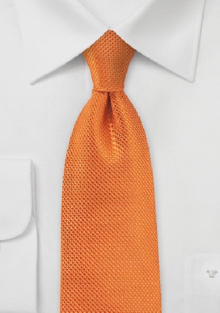 Kissed Tangerine Neck Tie in Silk