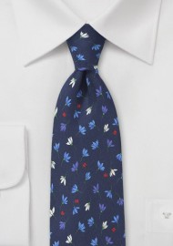 Playful Floral Tie in Navy