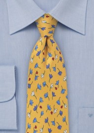 Summer Tie with Flowers and Lady Bugs