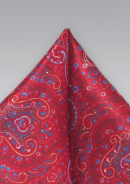 Luxurious Silk Pocket Square in Red