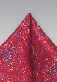 Luxurious Silk Pocket Square in Red