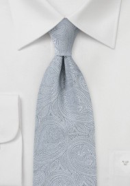 Elegant Paisley Tie in Silvers