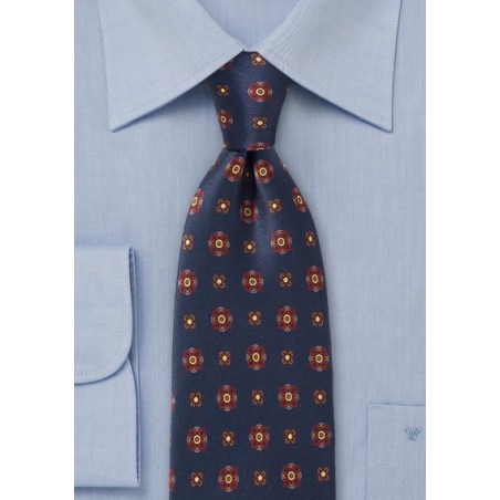 Deep Blue Floral Tie by Cantucci