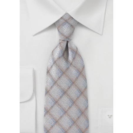 Diamond Tie in Heathered Taupes and Grays