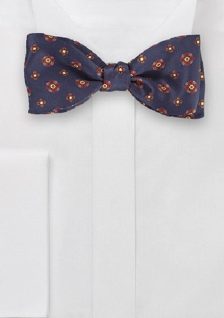 Autumn Hued Floral Bow Tie