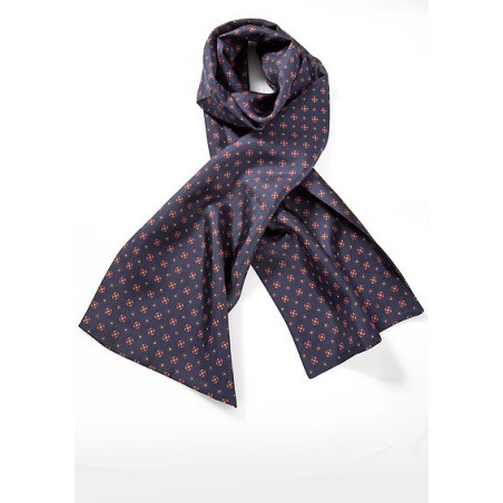 Navy Floral Silk Scarf