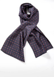 Navy Floral Silk Scarf