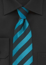 Striped Tie in Malibu and Black