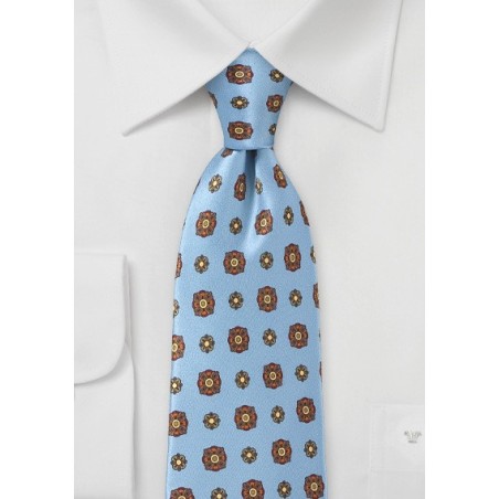 Powder Blue Floral Silk Tie
