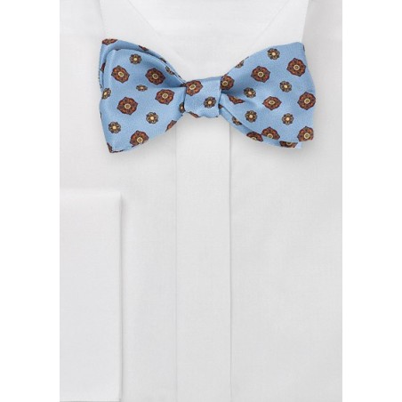 Powder Blue Floral Bow Tie