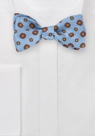 Powder Blue Floral Bow Tie