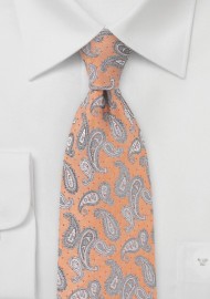 Woven Paisley Dotted Tie in Pure Silk