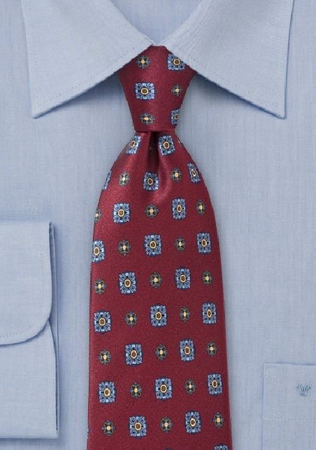 Burgundy Floral Tie by Cantucci