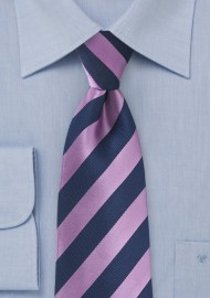 Lilac and Navy Striped Tie