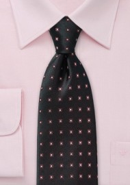 Formal Black Patterned Tie in Silk