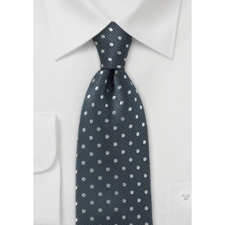 Microfiber Tie in Steel-Silver