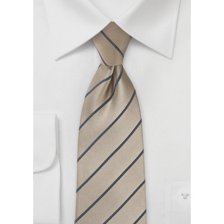 Striped Latte Necktie with Satin Finish
