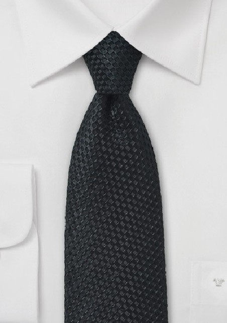 Waffle Cone Textured Tie in Black