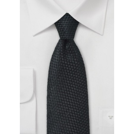 Waffle Cone Textured Tie in Black