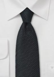 Waffle Cone Textured Tie in Black