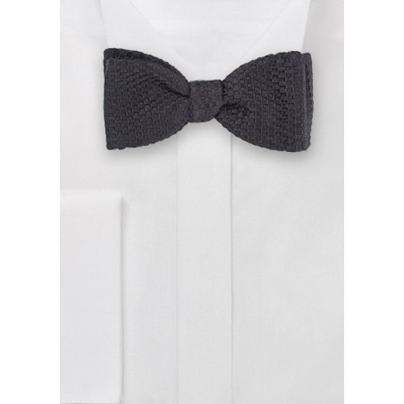 Black Waffle Cone Textured Bow Tie