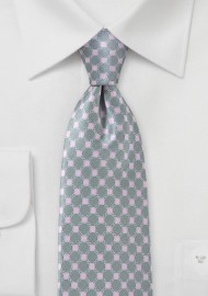Pure Silk Tie with Square & Link Pattern