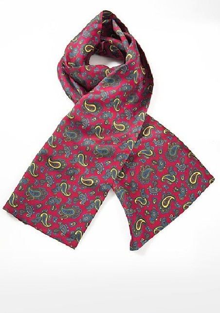 Elegant Paisley Scarf in Imperial Red