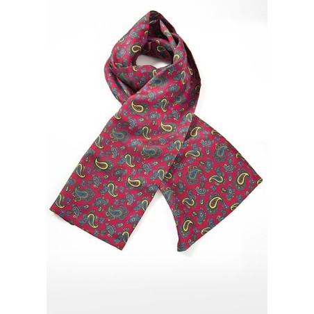 Elegant Paisley Scarf in Imperial Red