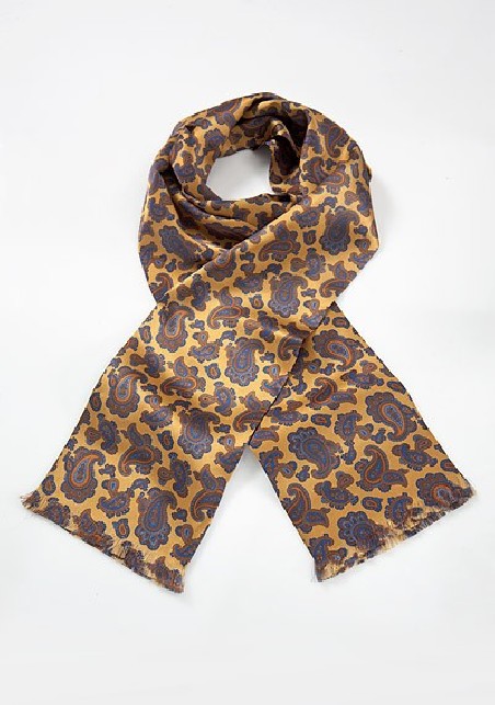 Regal Paisley Scarf in Vintage Gold