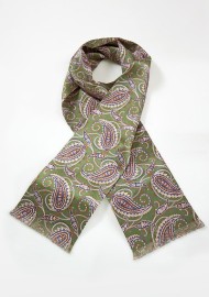 Vintage Paisley Scarf in Muted Greens