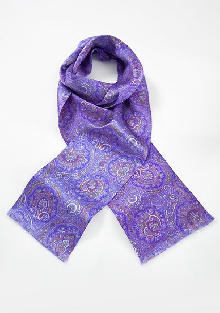 Modern Paisley Scarf in Regal Purple