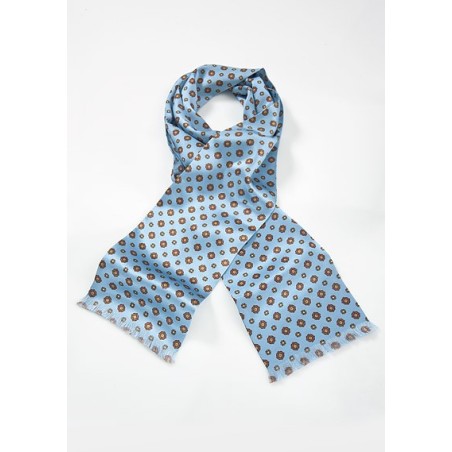 Art Deco Silk Scarf in Powder Blue