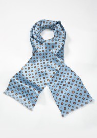 Art Deco Silk Scarf in Powder Blue