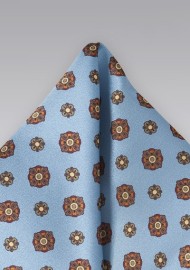 Art Deco Pocket Square in Powder Blue