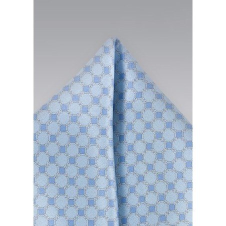 Art Deco Pocket Square in French Blues
