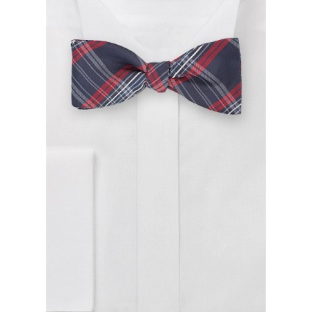 Tartan Plaid Bow Tie in Reds and Navys