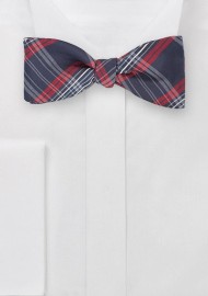 Tartan Plaid Bow Tie in Reds and Navys