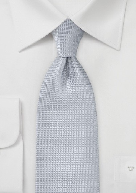 Textured Tie in Light Silver