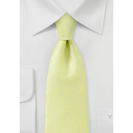 Chartreuse Necktie with Subtle Ice Colored Design
