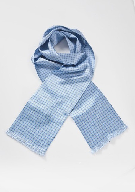 Art Deco Scarf in French Blues
