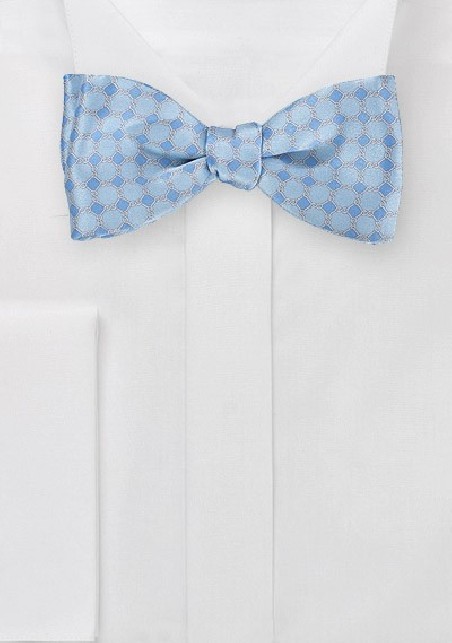 Patterned Bow Tie in French Blues