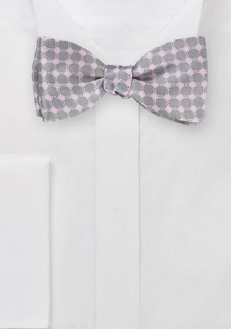 Designer Bow Tie in Taupes and Pinks