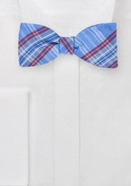 French Blue Plaid Bow Tie