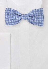Art Deco Patterned Bow Tie in Blues