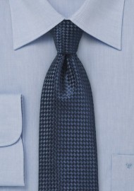 Basketweave Tie in Solid Navy