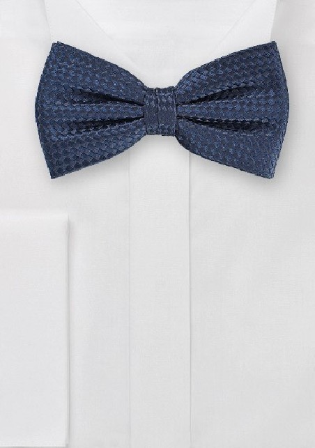 Textured Navy Bow Tie