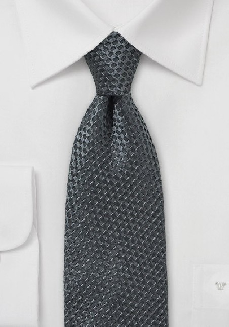Smoke Gray Textured Silk Tie