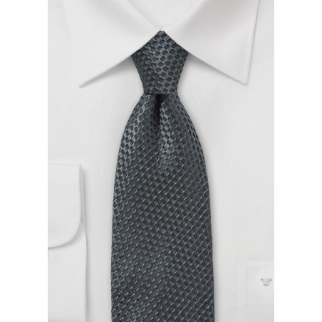 Smoke Gray Textured Silk Tie